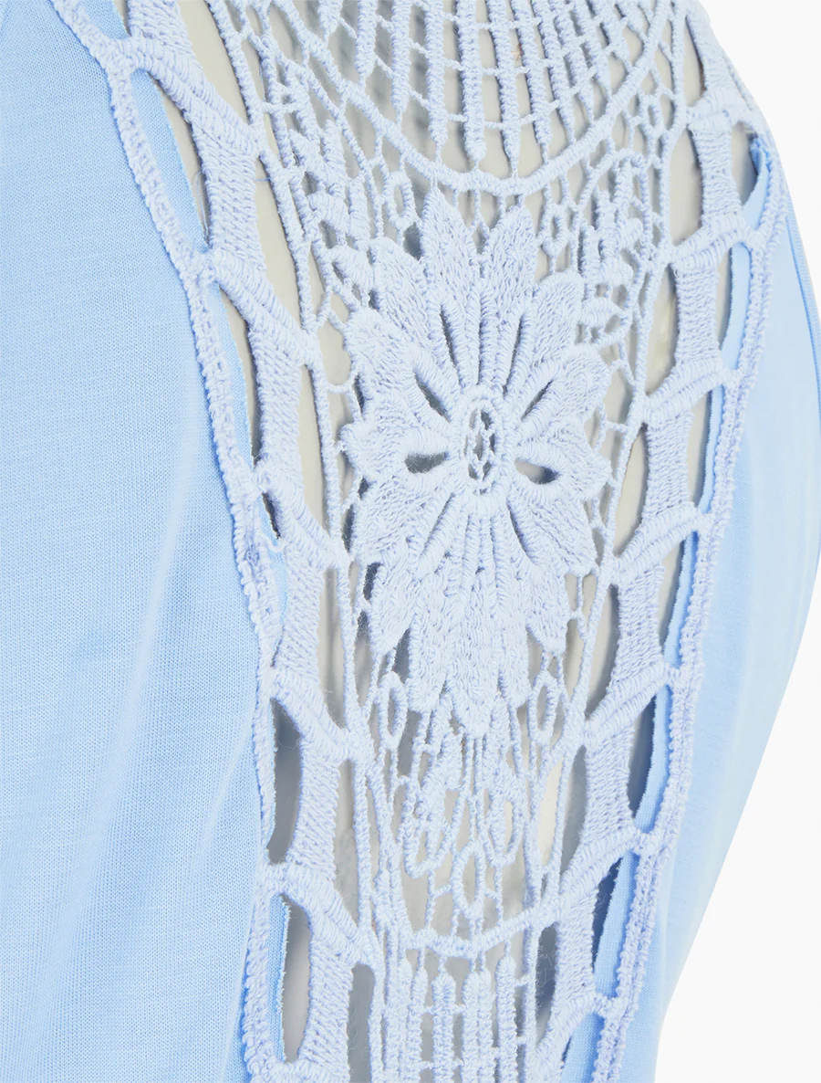 Débardeur droit à dos en crochet - Bleu ciel - Image 3