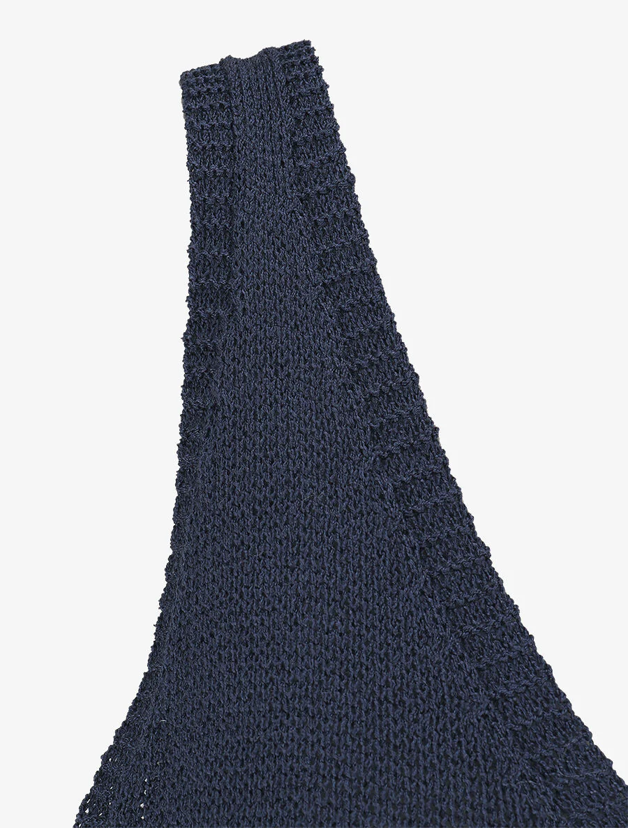 Débardeur en maille à col V - Marine - Image 3