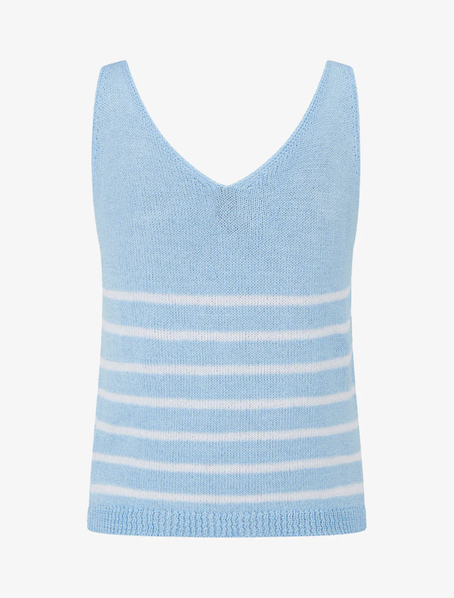 Débardeur en maille à rayures - Bleu ciel - Image 2