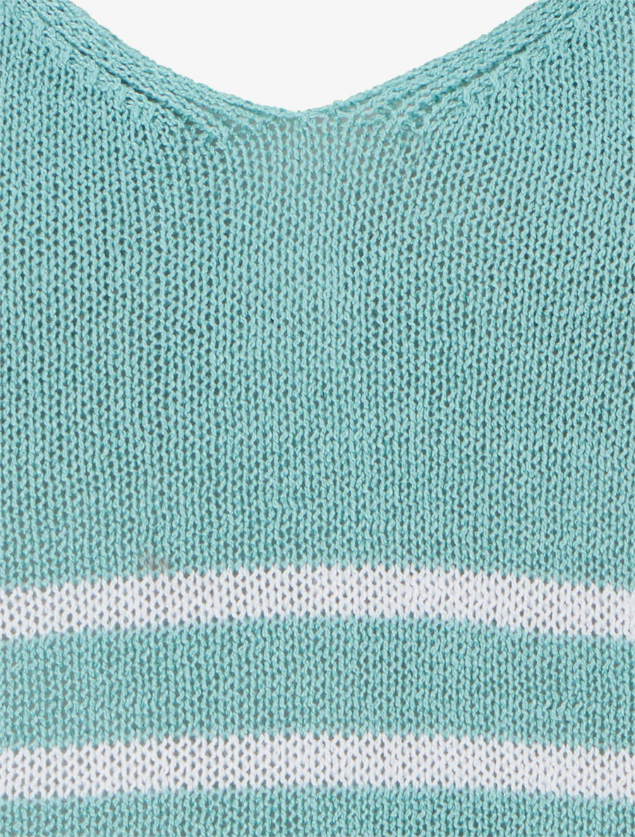 Débardeur en maille à rayures - Vert d'eau - Image 3