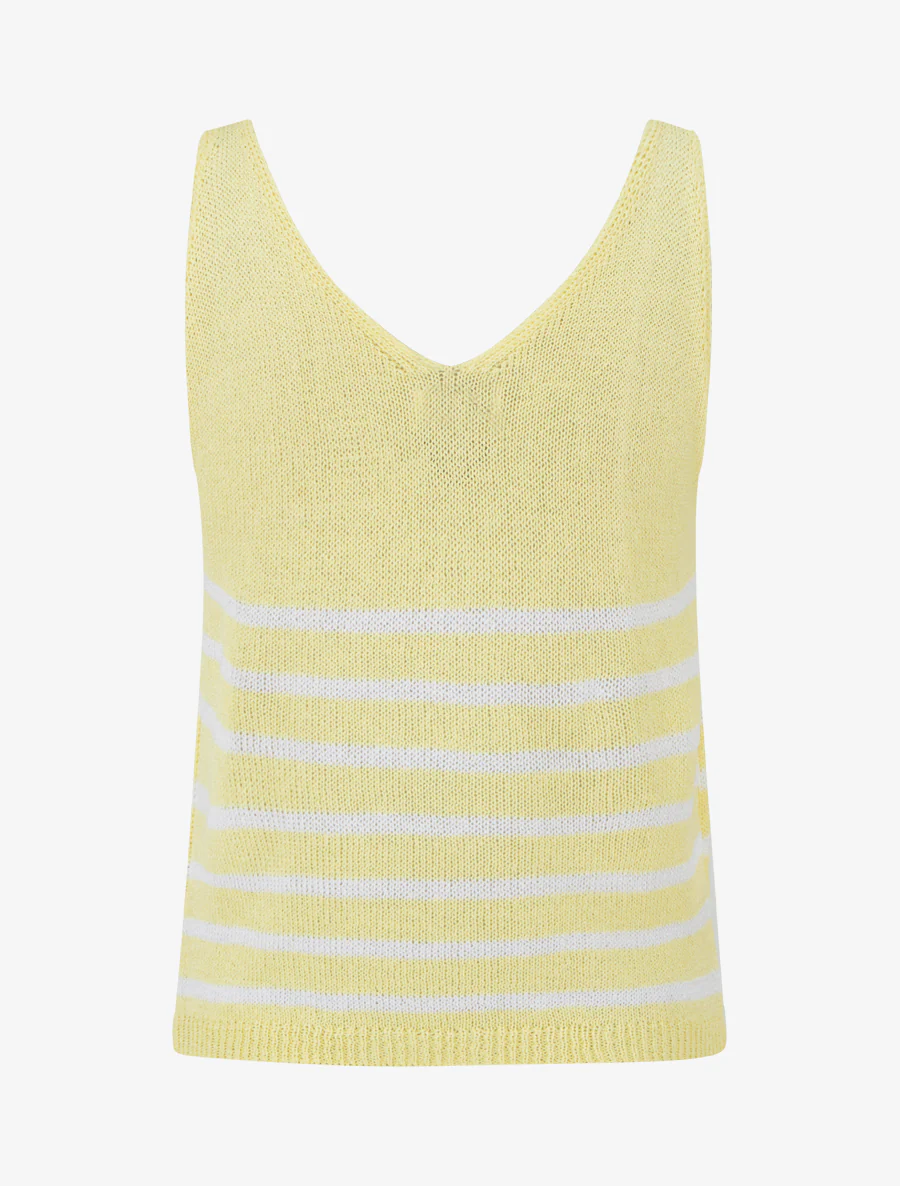Débardeur en maille à rayures - Jaune - Image 2