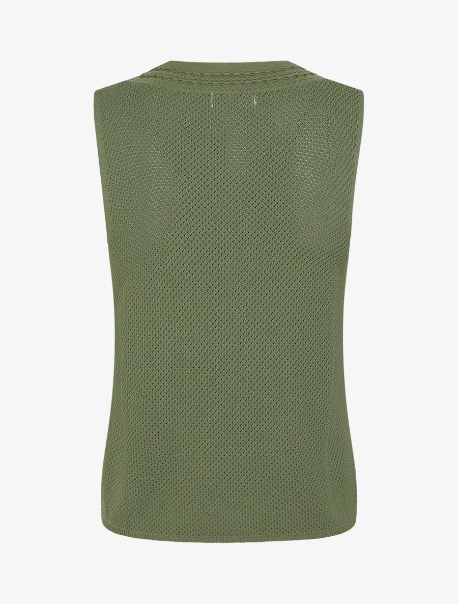 Débardeur en maille ajouré - Kaki - Image 2