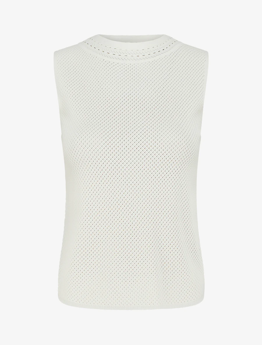 Débardeur en maille ajouré - Blanc
