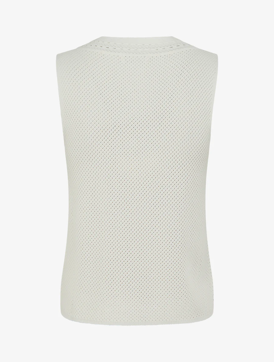 Débardeur en maille ajouré - Blanc - Image 2