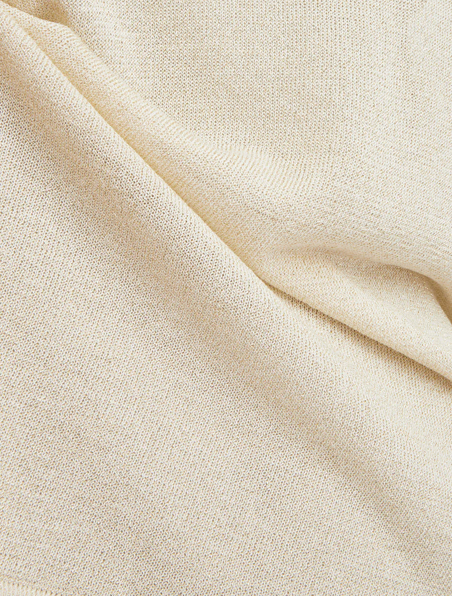 Débardeur en maille irisée à dentelle - Écru - Image 3