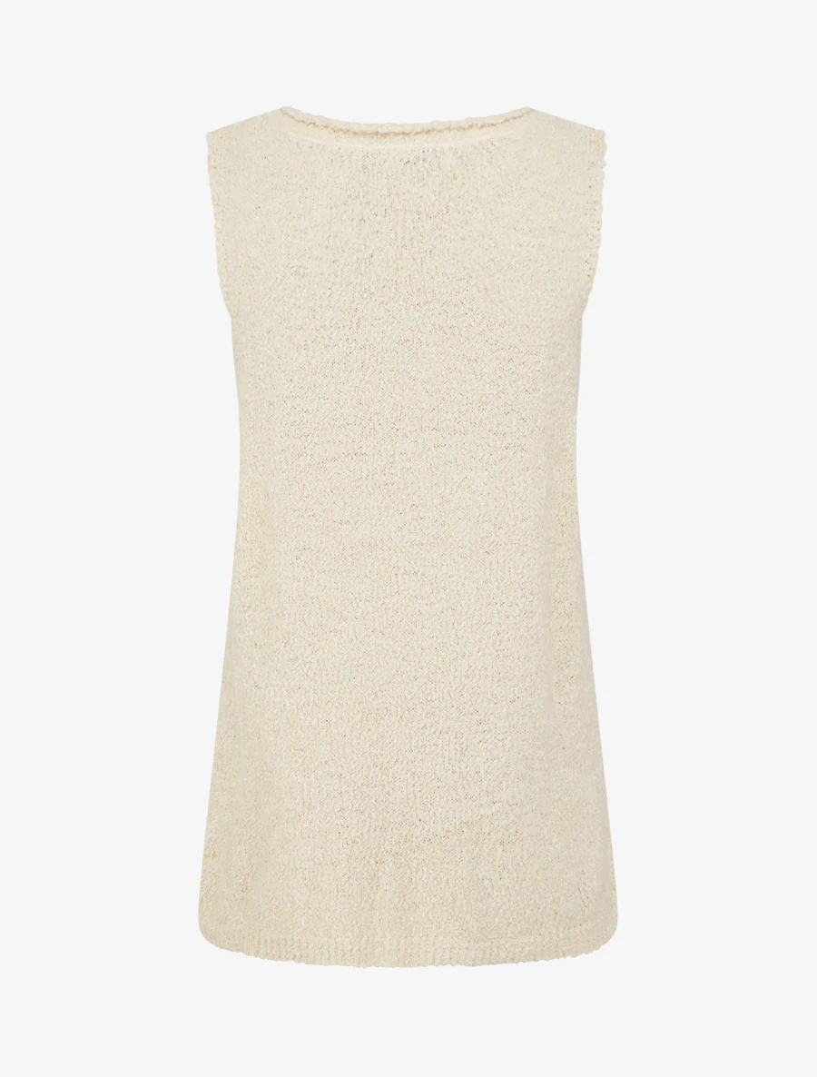 Débardeur en maille style peau de mouton - Écru - Image 2