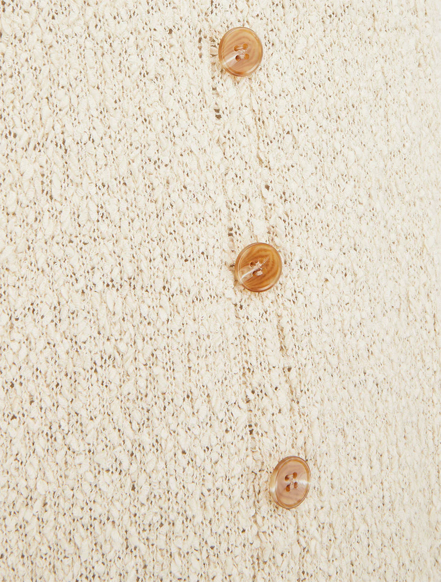 Débardeur en maille style peau de mouton - Écru - Image 3