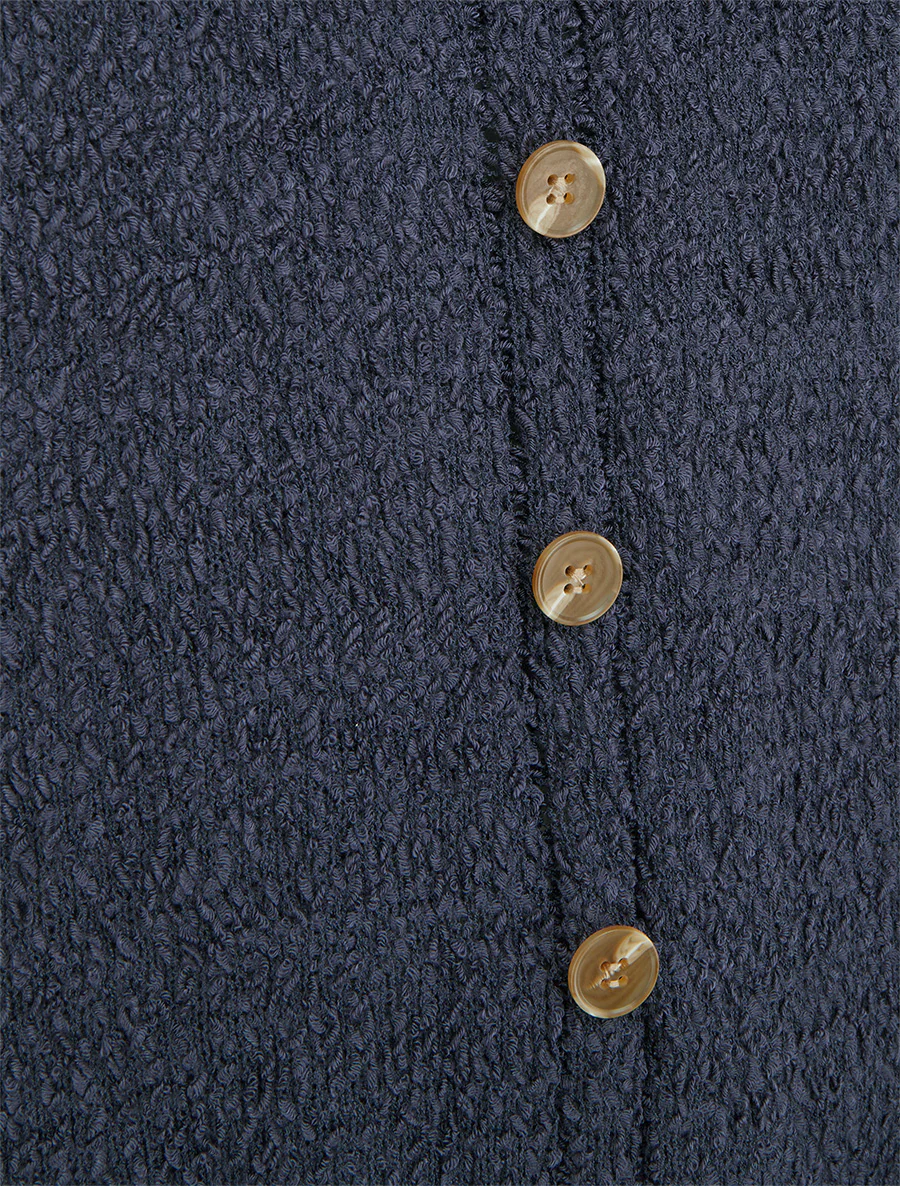 Débardeur en maille style peau de mouton - Marine - Image 3