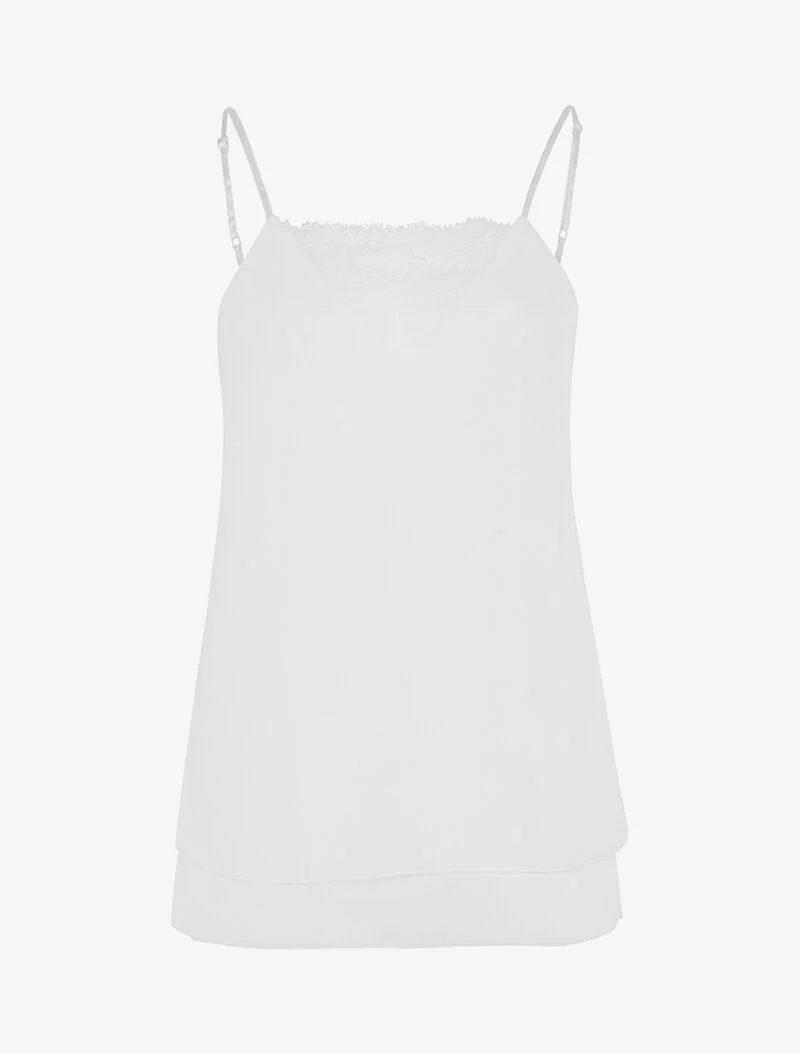 Débardeur en voiles superposés - blanc