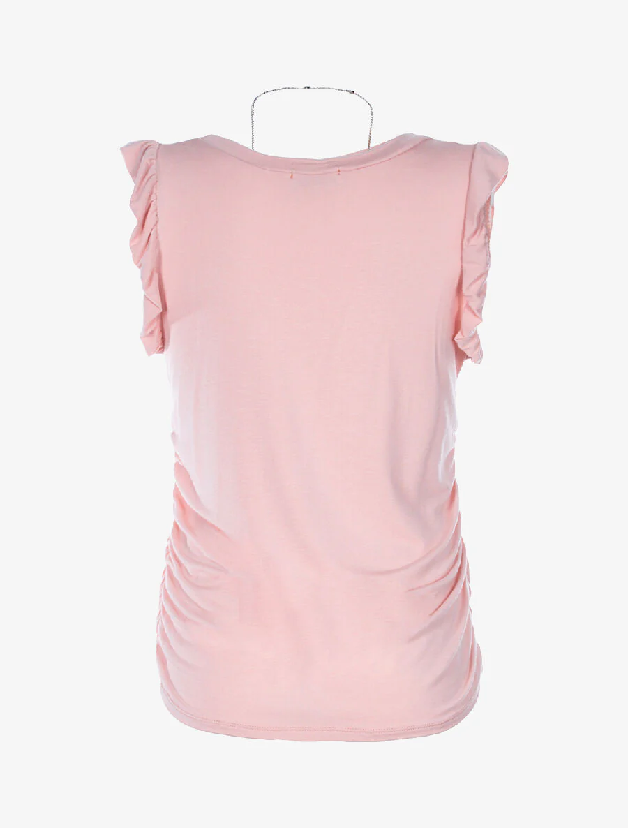 Débardeur épaules froufrou - rose - Image 2