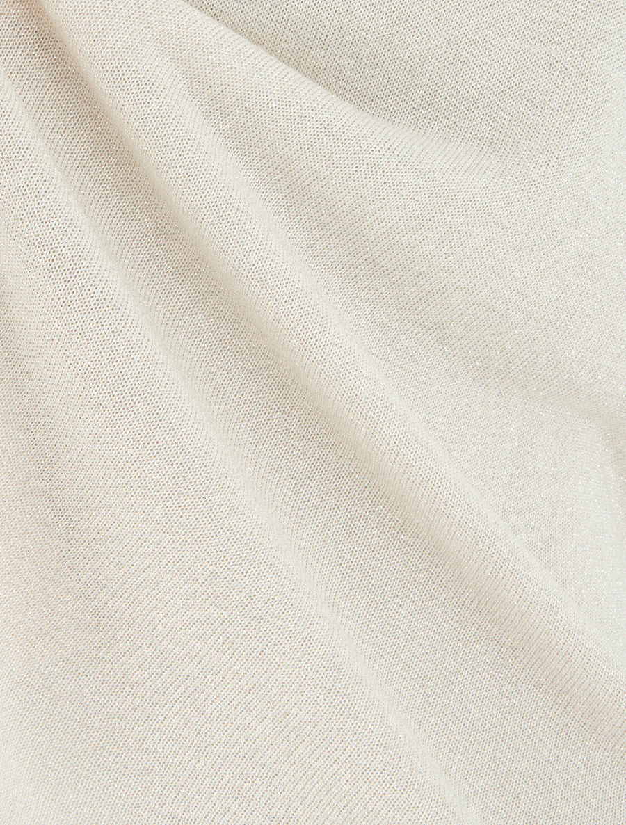 Débardeur irisé à col en dentelle - Beige - Image 3