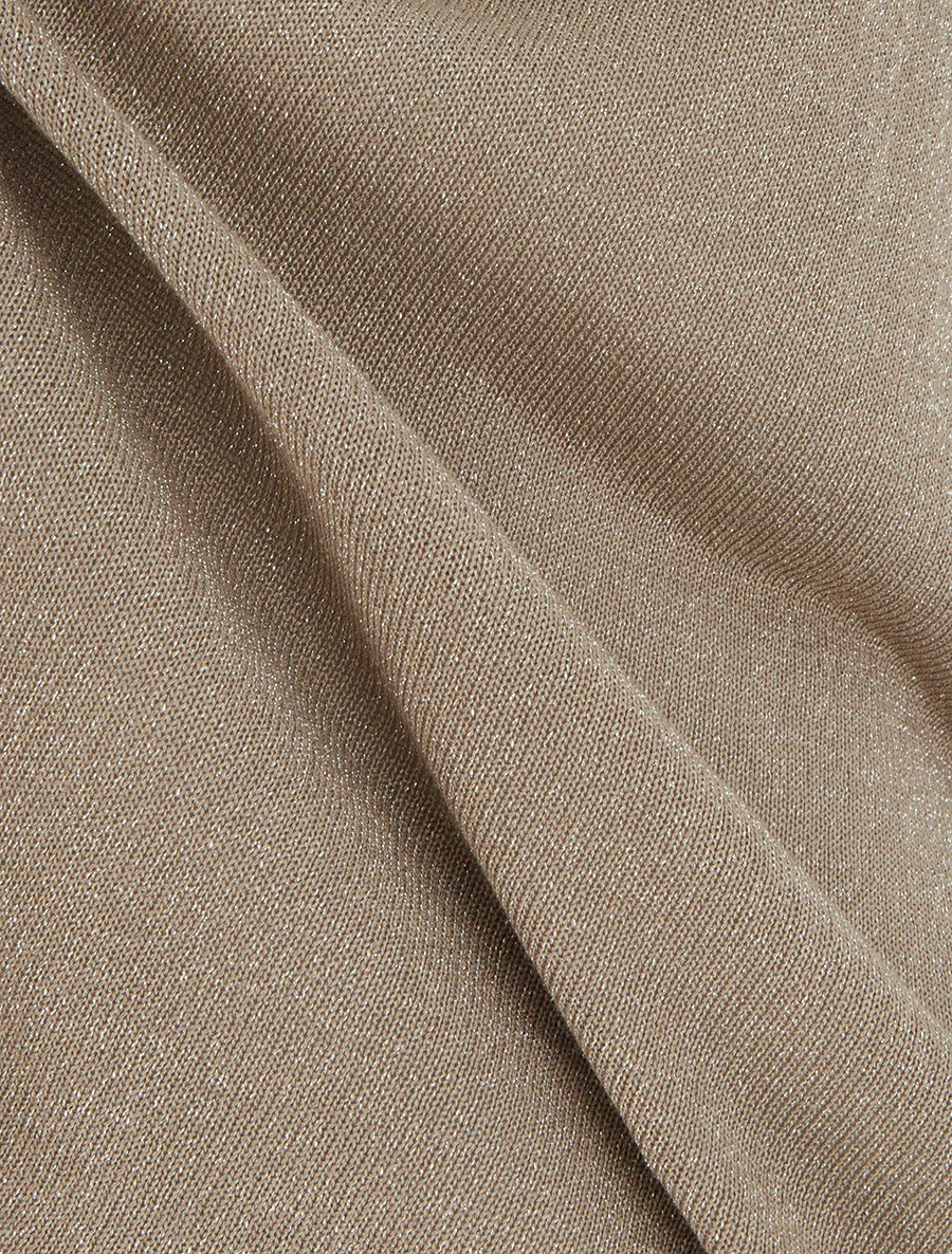 Débardeur irisé à col en dentelle - Taupe - Image 3