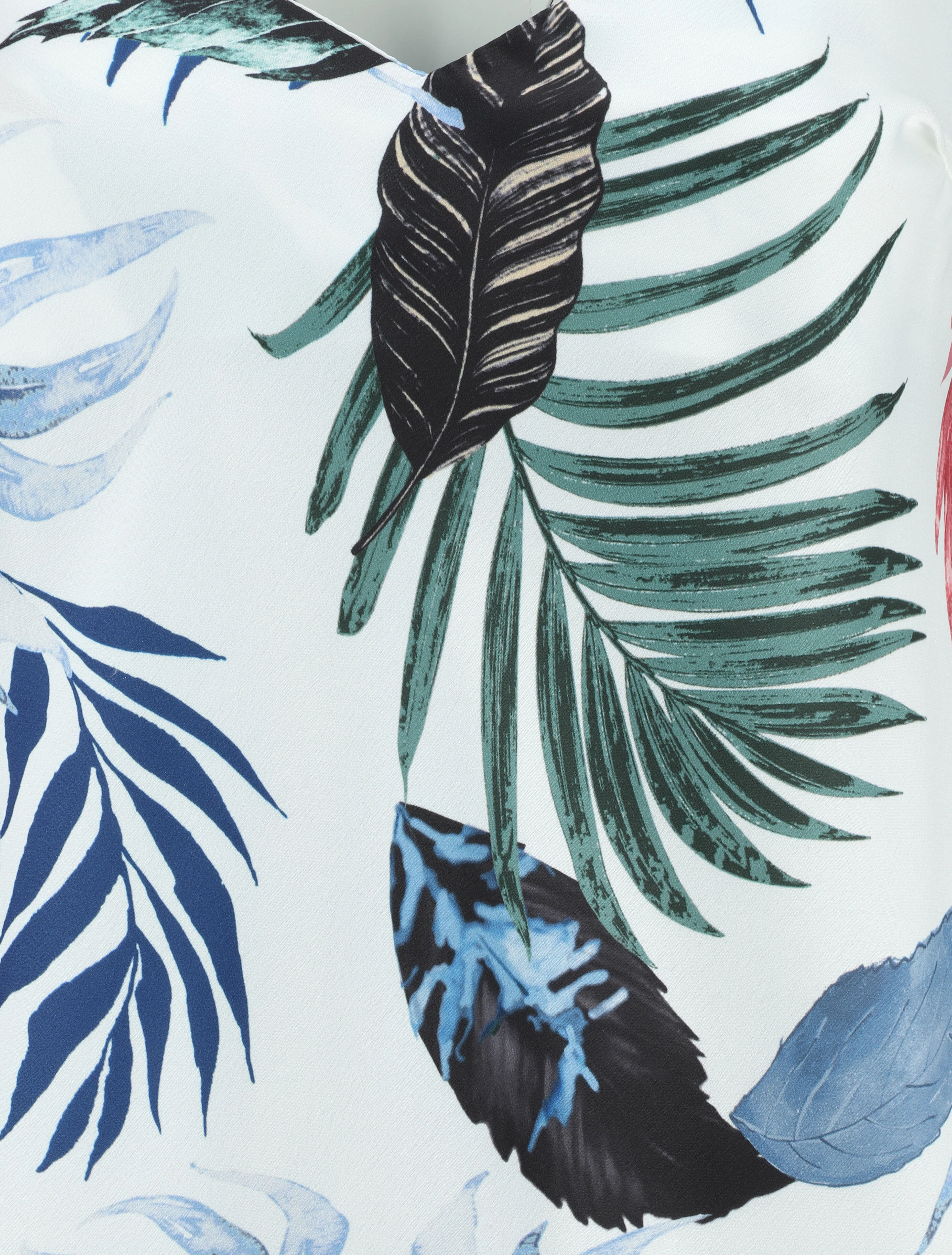 Débardeur satiné à imprimé feuilles - Bleu ciel - Image 3