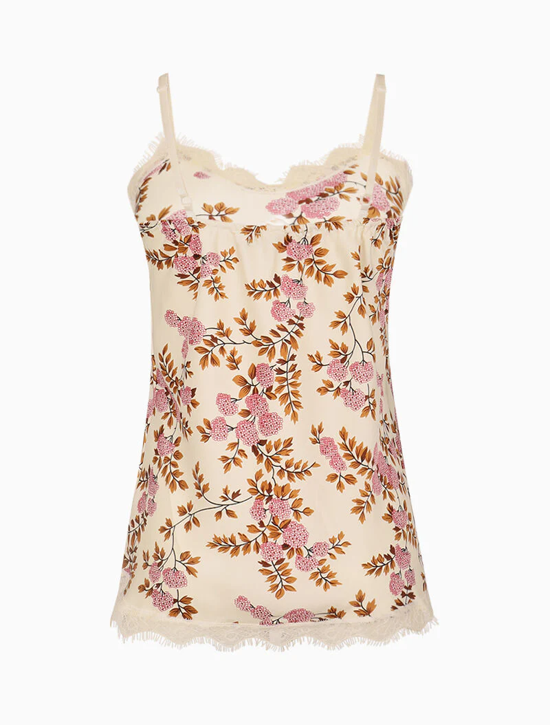 Débardeur satiné à imprimé floral - beige - Image 2