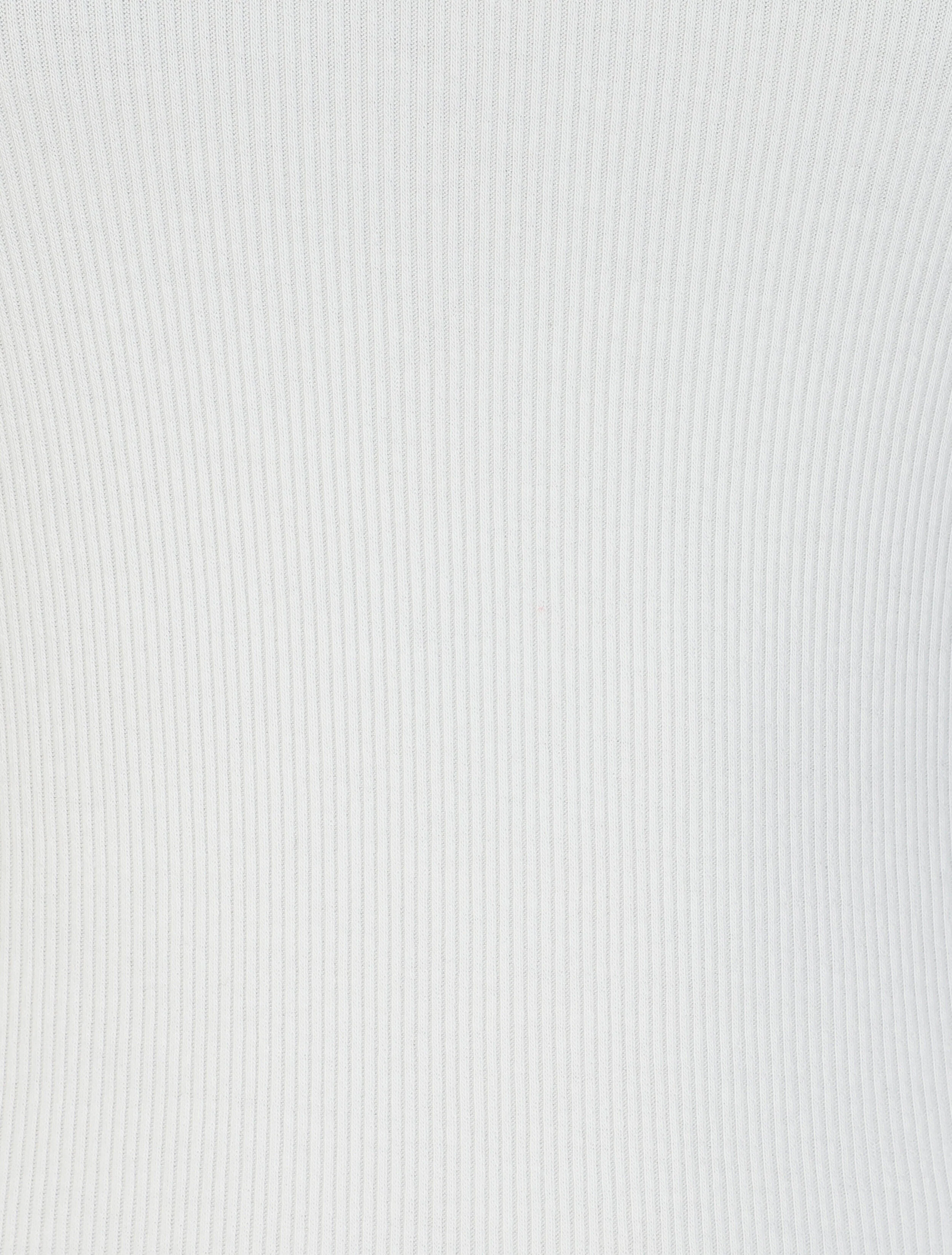 Débardeur slim uni à col rond dentelle - Blanc - Image 3
