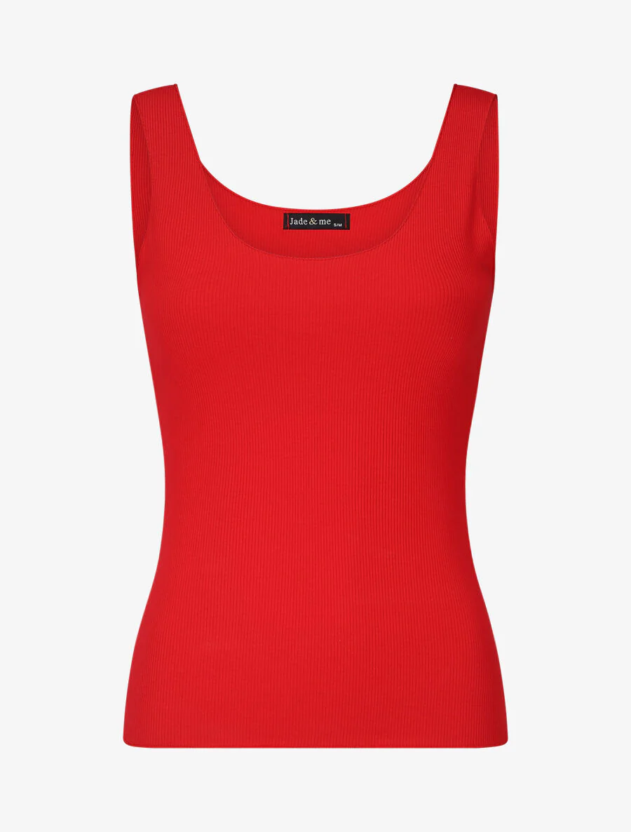 Débardeur uni coupe ajustée - Rouge