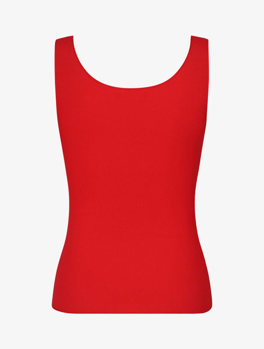 Débardeur uni coupe ajustée - Rouge - Image 2