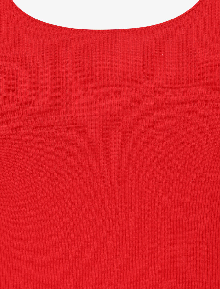 Débardeur uni coupe ajustée - Rouge - Image 3