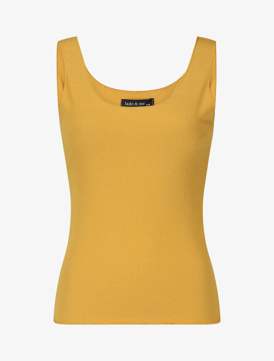 Débardeur uni coupe ajustée - Jaune moutarde