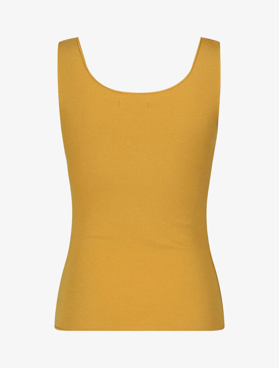 Débardeur uni coupe ajustée - Jaune moutarde - Image 2