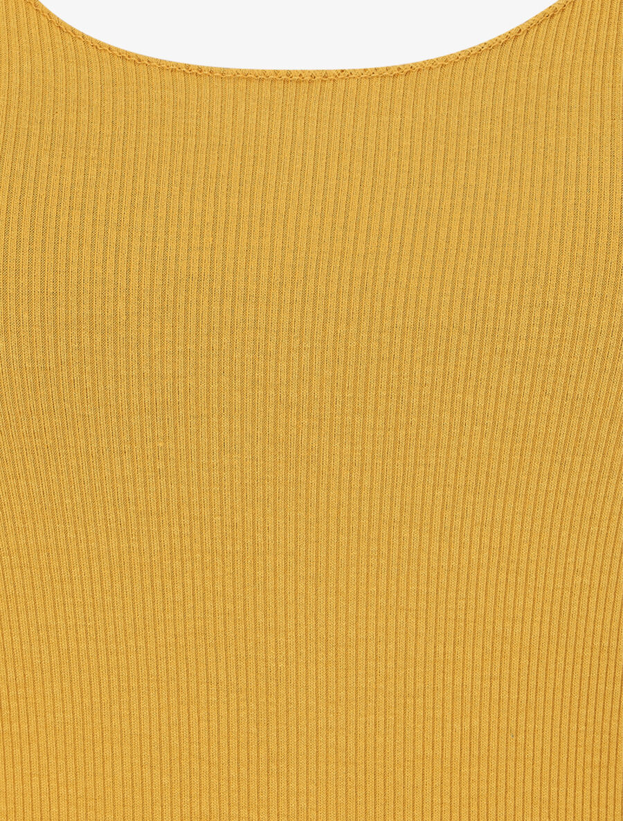 Débardeur uni coupe ajustée - Jaune moutarde - Image 3