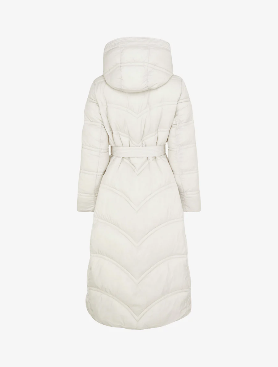 Doudoune longue à capuche - Blanc cassé - Image 2