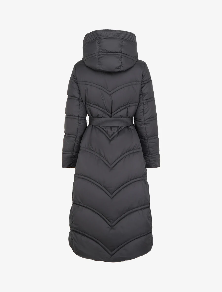 Doudoune longue à capuche - Noir - Image 2