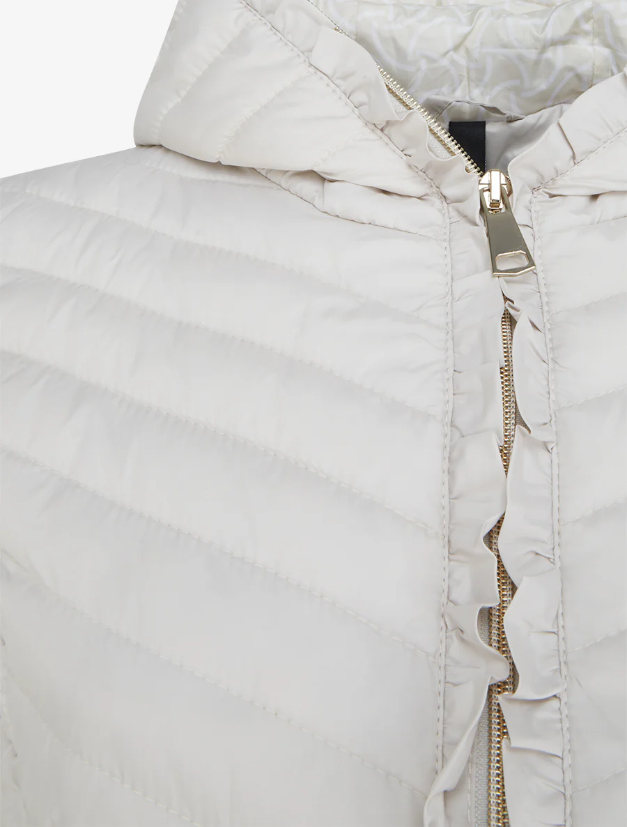 Doudoune matelassée à capuche zippée - Blanc cassé - Image 3