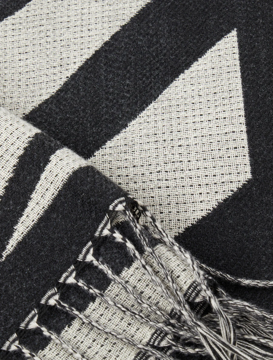 Echarpe à imprimé coeurs concentriques - Noir - Image 3