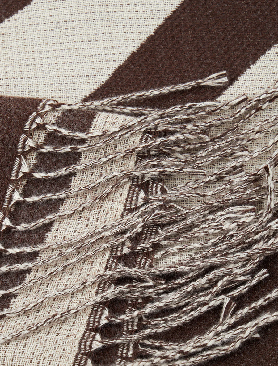 Echarpe à imprimé coeurs concentriques - Marron - Image 3