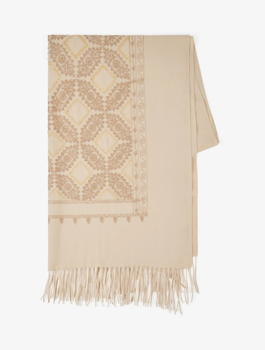 Echarpe à imprimé tapisserie - Beige - Image 2