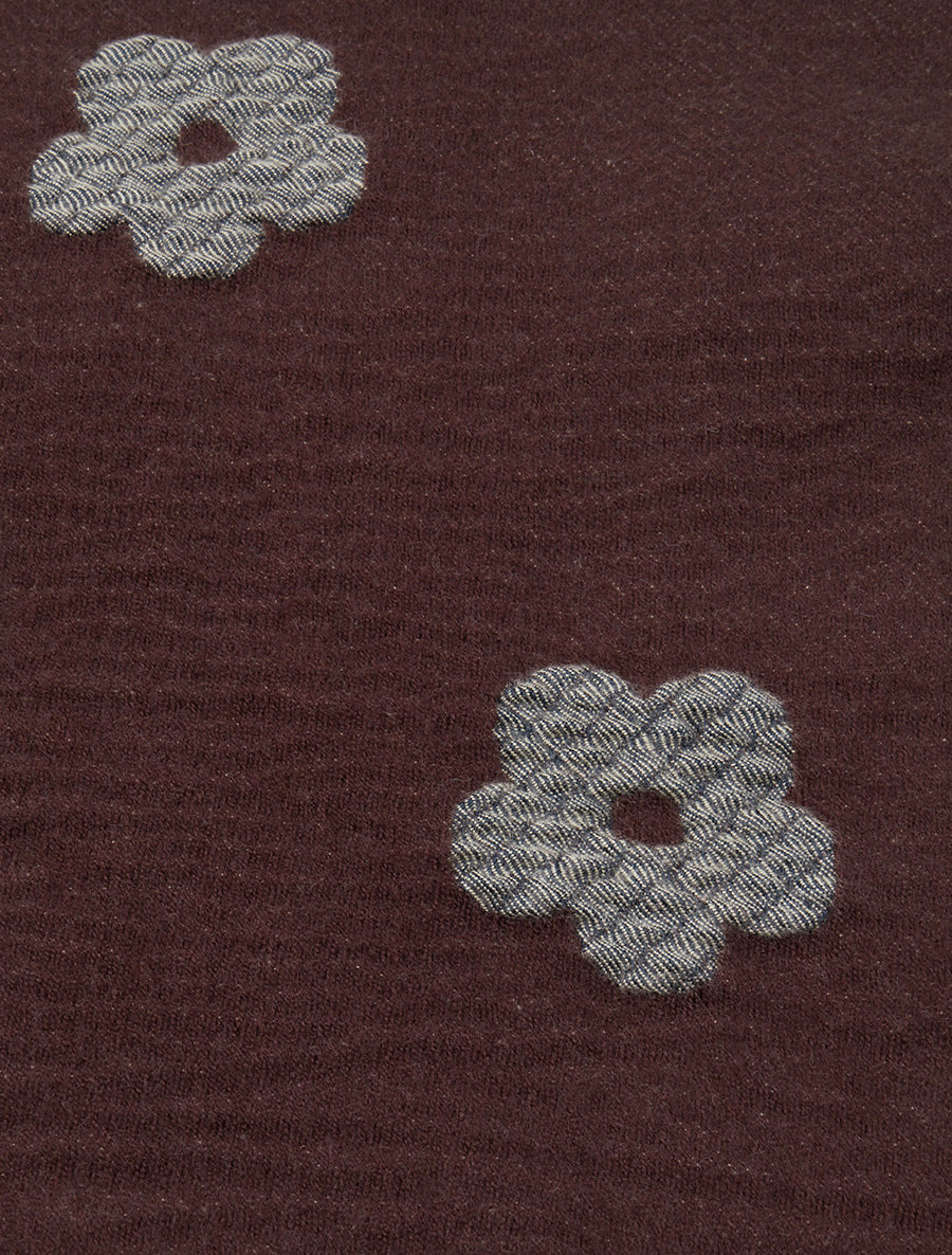 Echarpe à motif fleurs - Marron - Image 3
