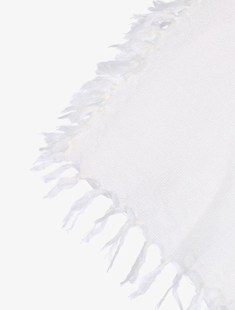 Echarpe effet tricot à franges - blanc - Image 2