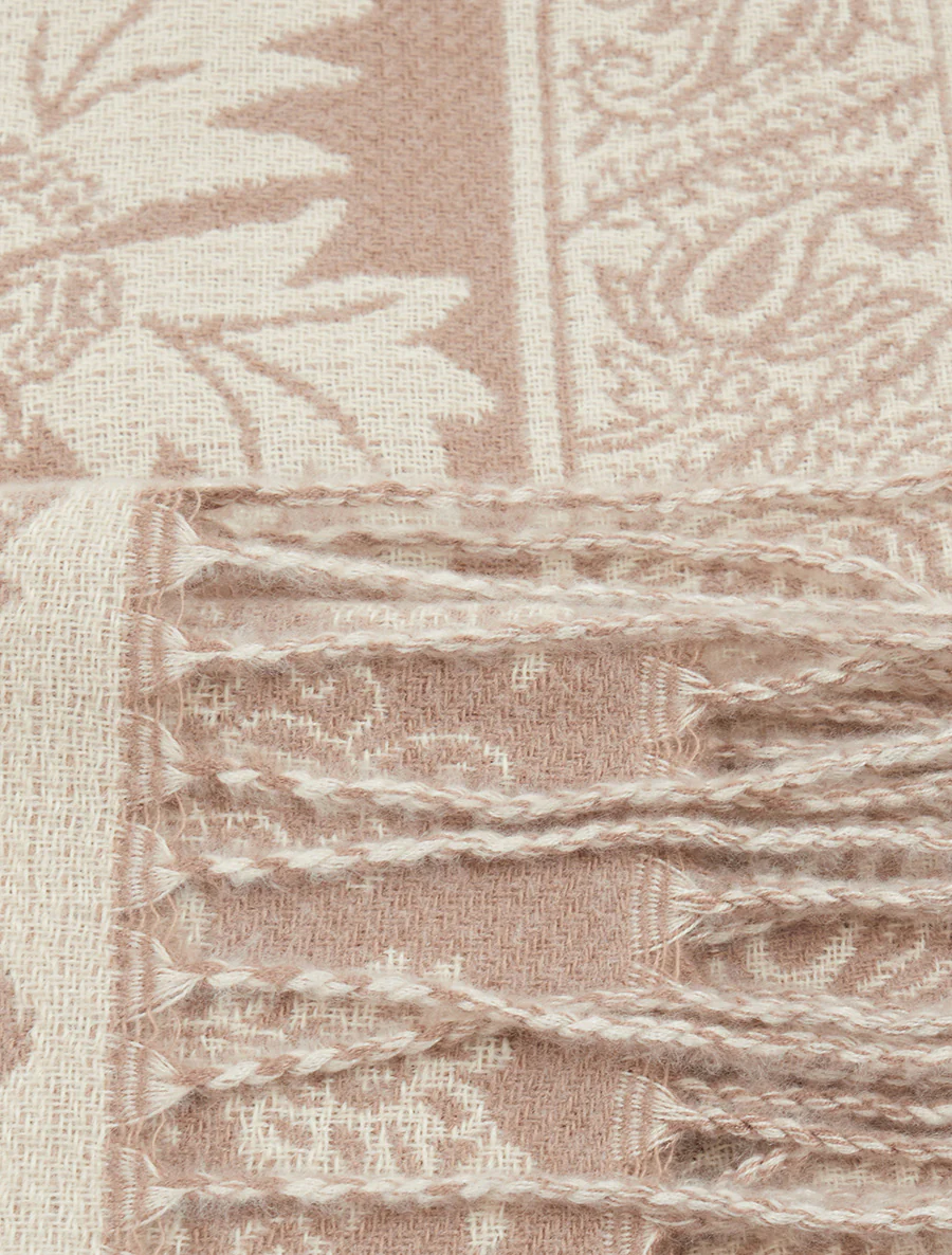 Echarpe imprimé cachemire à frange - Taupe clair - Image 3