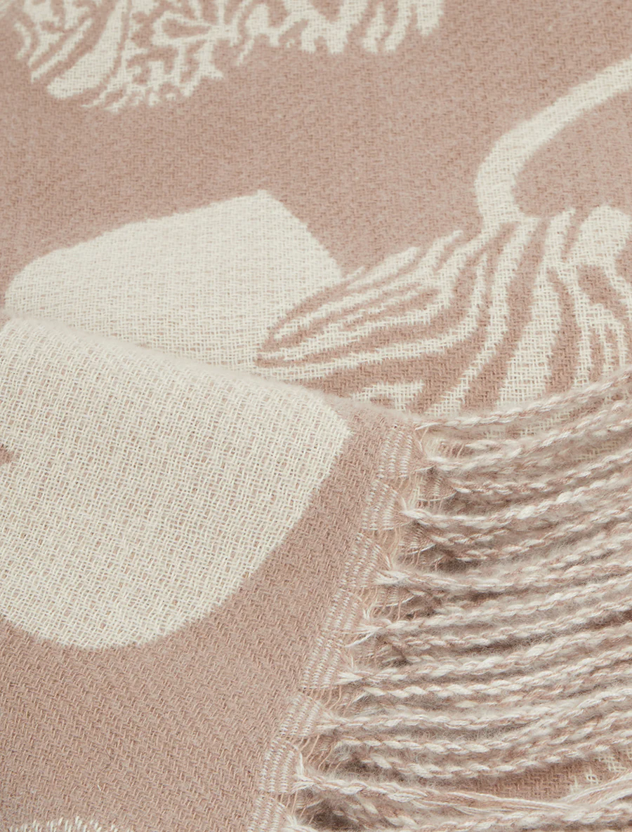 Echarpe imprimé coeurs zébrés - Taupe clair - Image 3