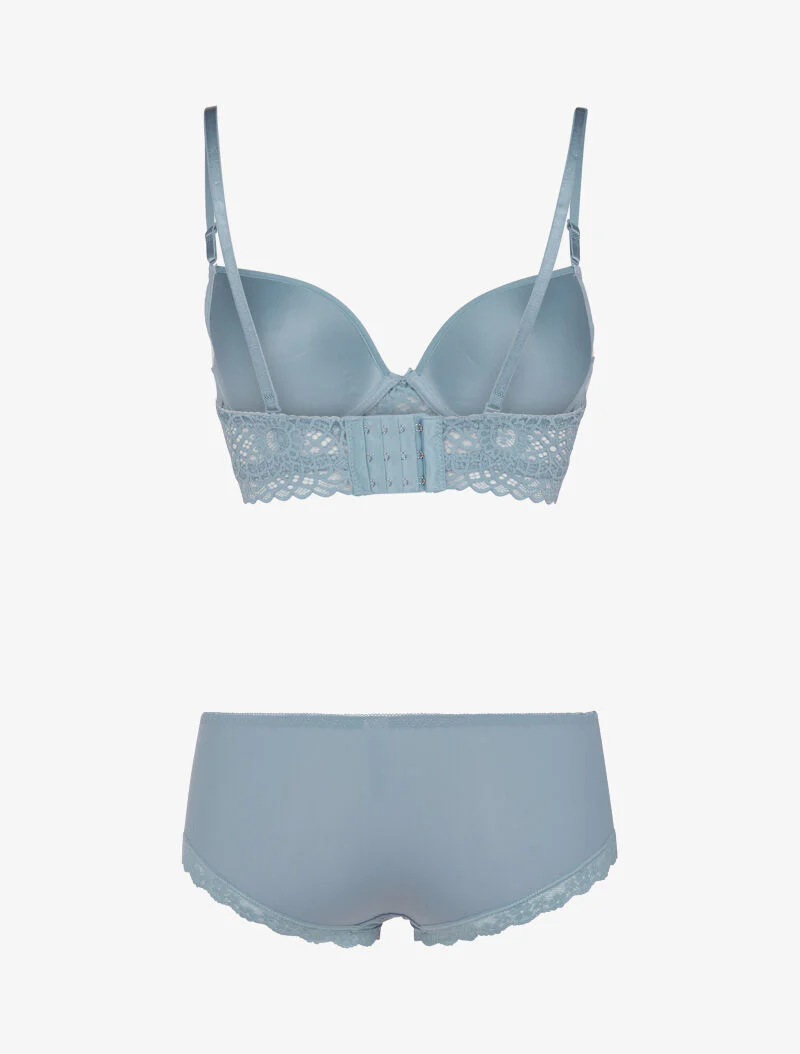 Ensemble à broderie et corsage - bleu clair - bleu ciel - Image 2