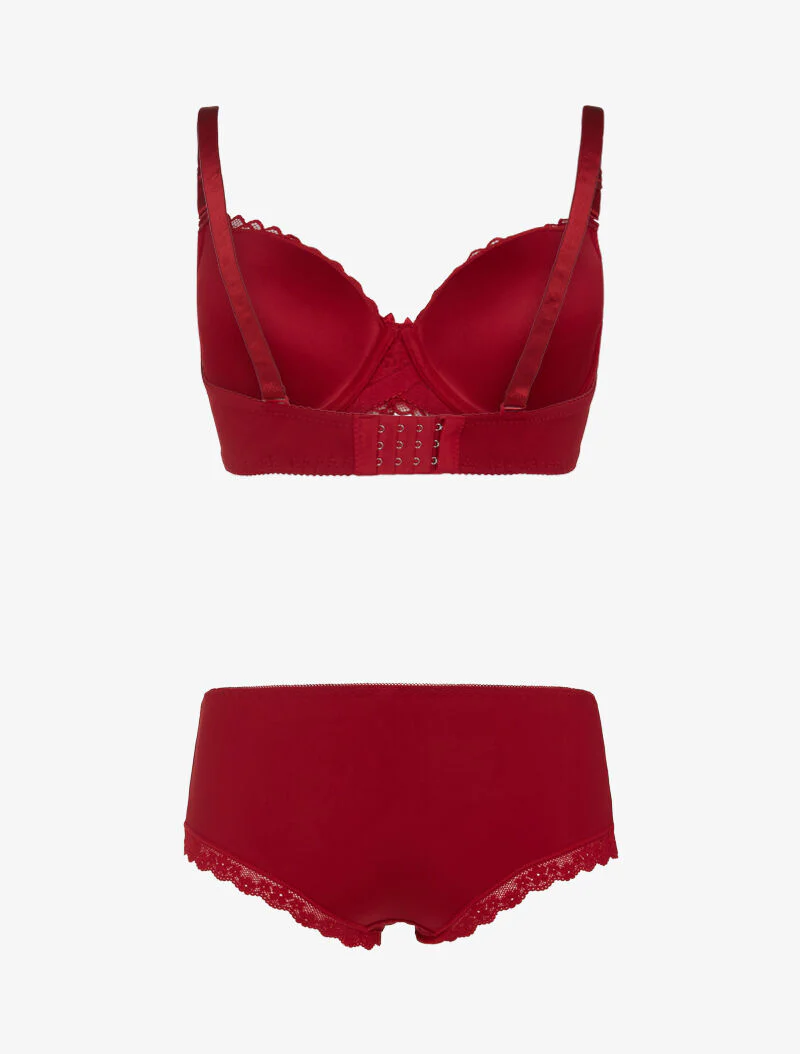 Ensemble à broderie style rosace - lie de vin - Image 2