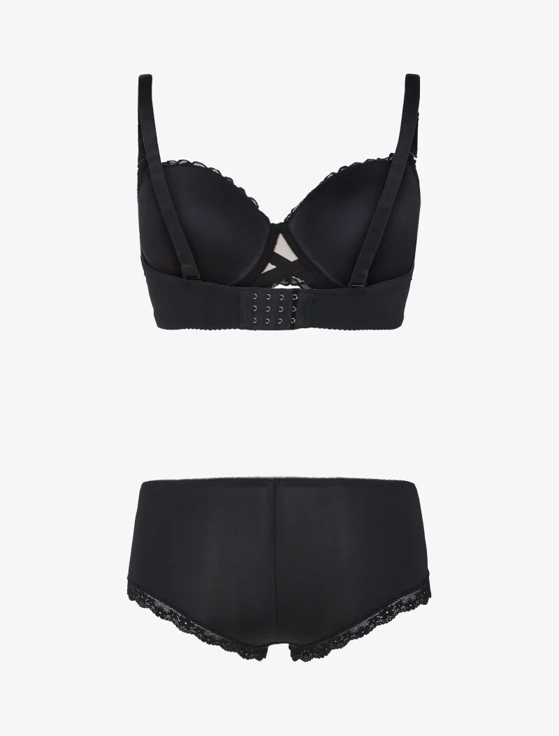 Ensemble à broderie style rosace - noir/nude - Image 2