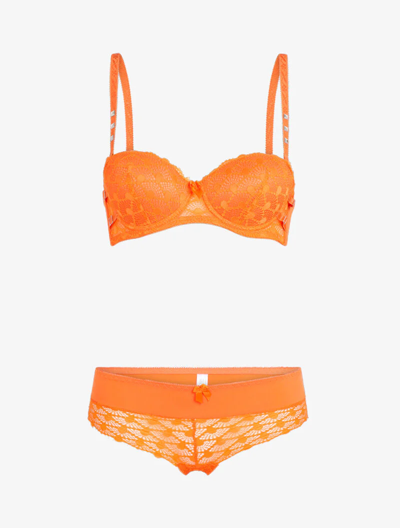 Ensemble à clous et sangles - orange