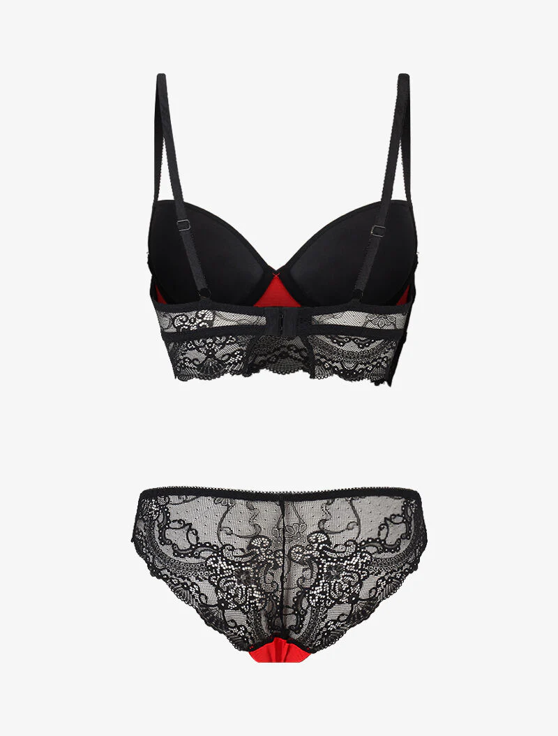 Ensemble à dentelle superposée - rouge - Image 2