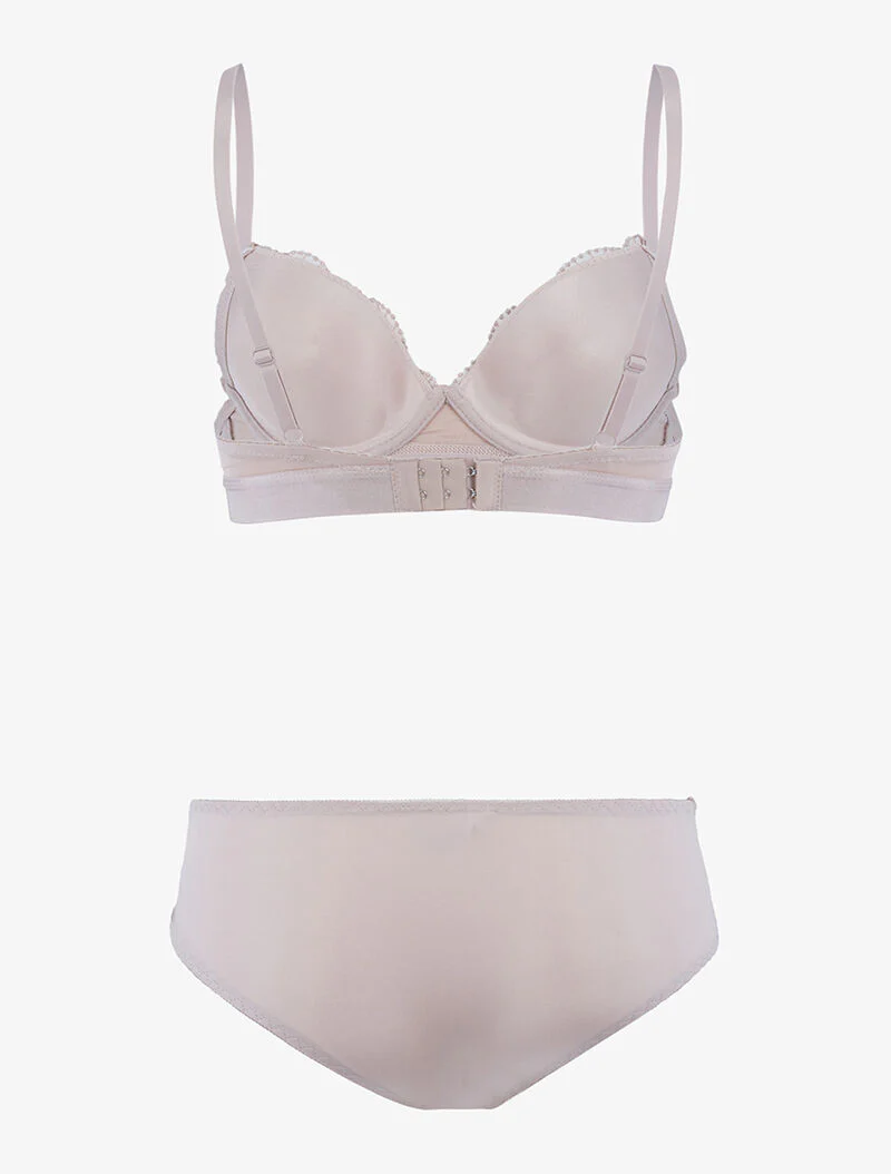 Ensemble à empiècement broderie fleurie - taupe - Image 2