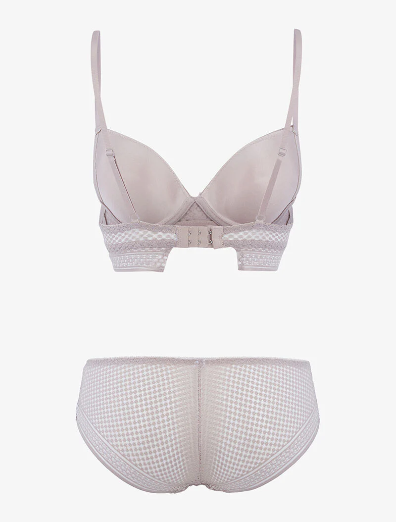 Ensemble à empiècements pois - taupe - Image 2