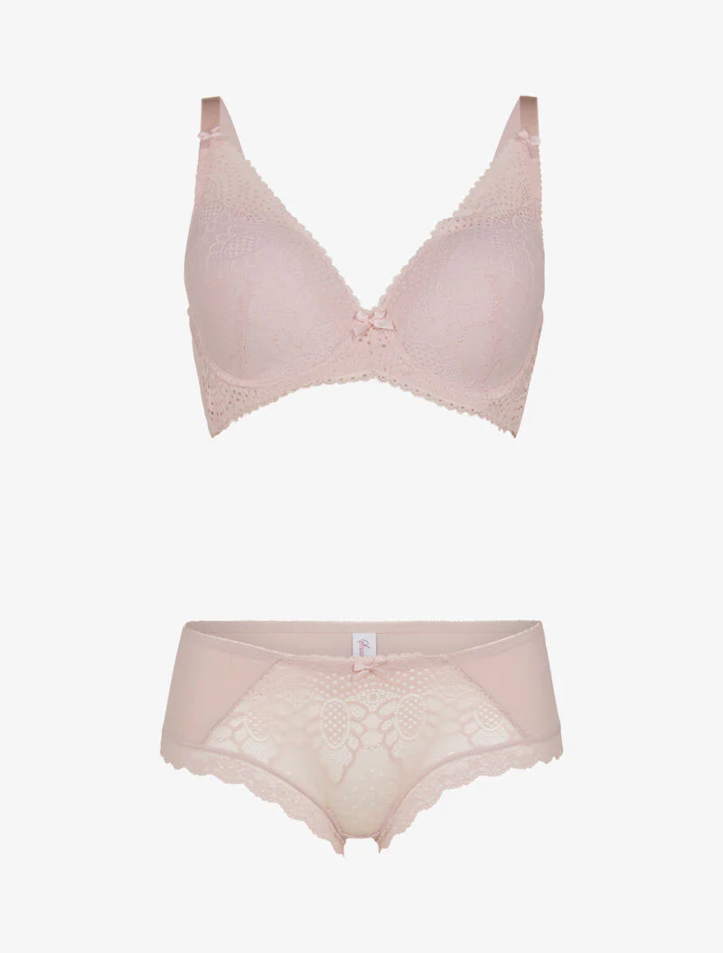 Ensemble à fleurs stylisées - rose orange