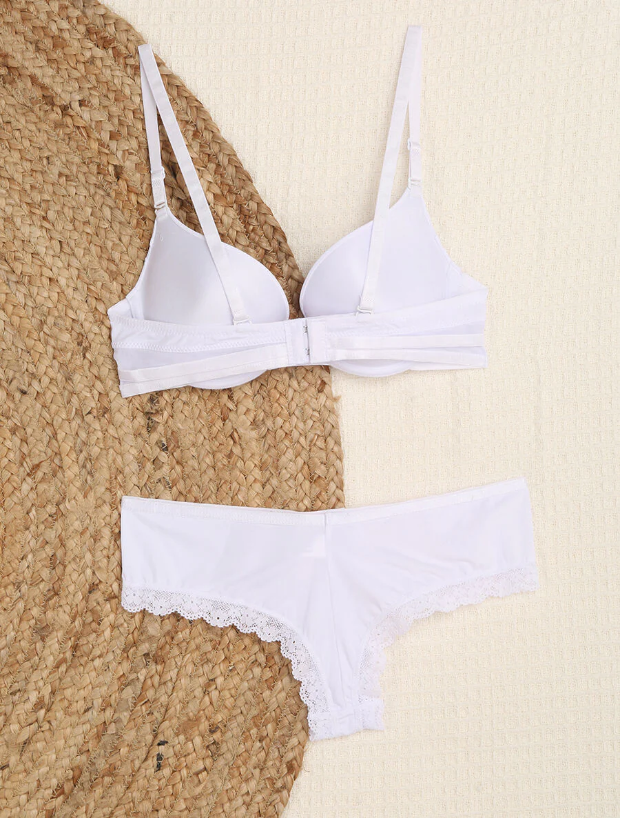 Ensemble à liseré en tulle - Blanc - Image 2