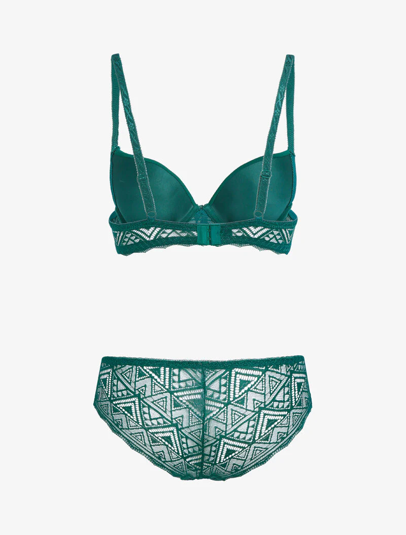 Ensemble à triangles en dentelle - vert sapin - Image 2