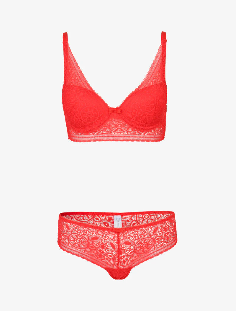 Ensemble ampliforme bustier - rouge