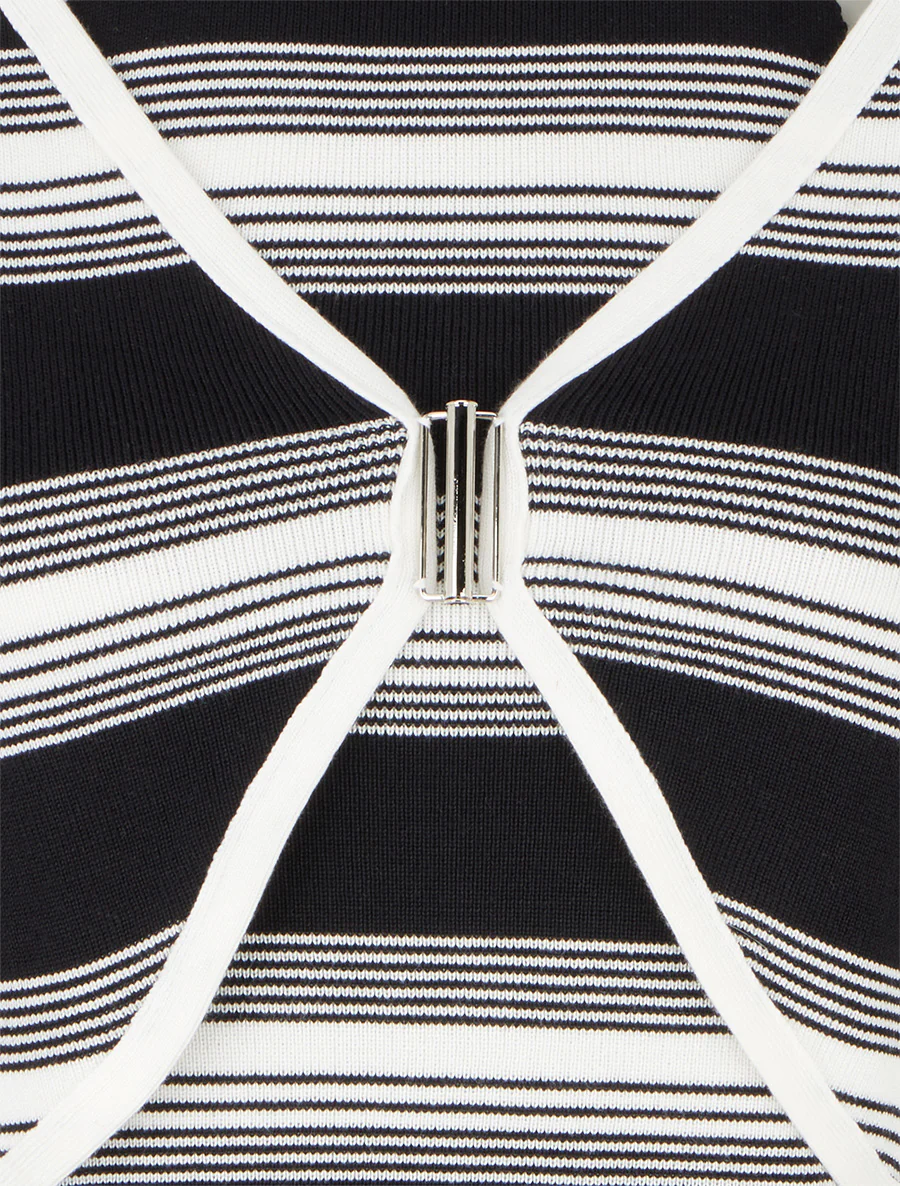 Ensemble boléro et débardeur à rayures - Noir - Image 3