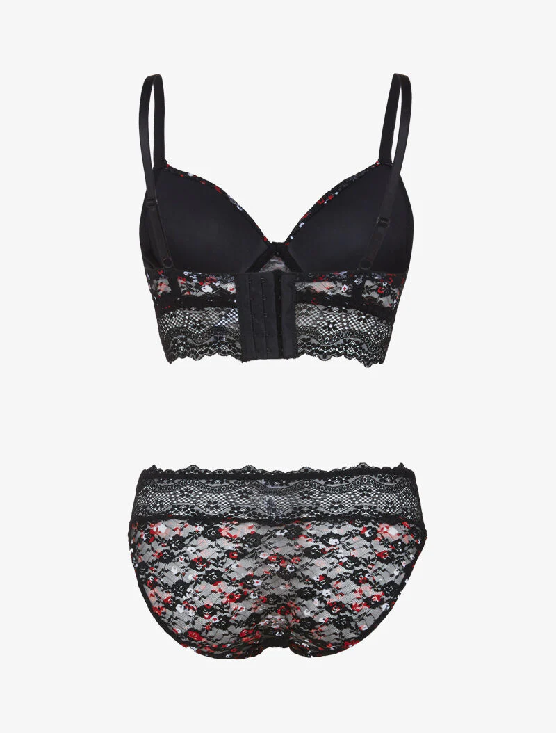 Ensemble bustier à imprimé floral - noir - Image 2