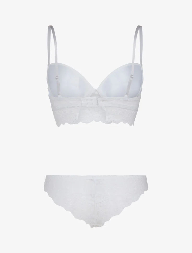 Ensemble bustier bi matière - blanc - Image 2