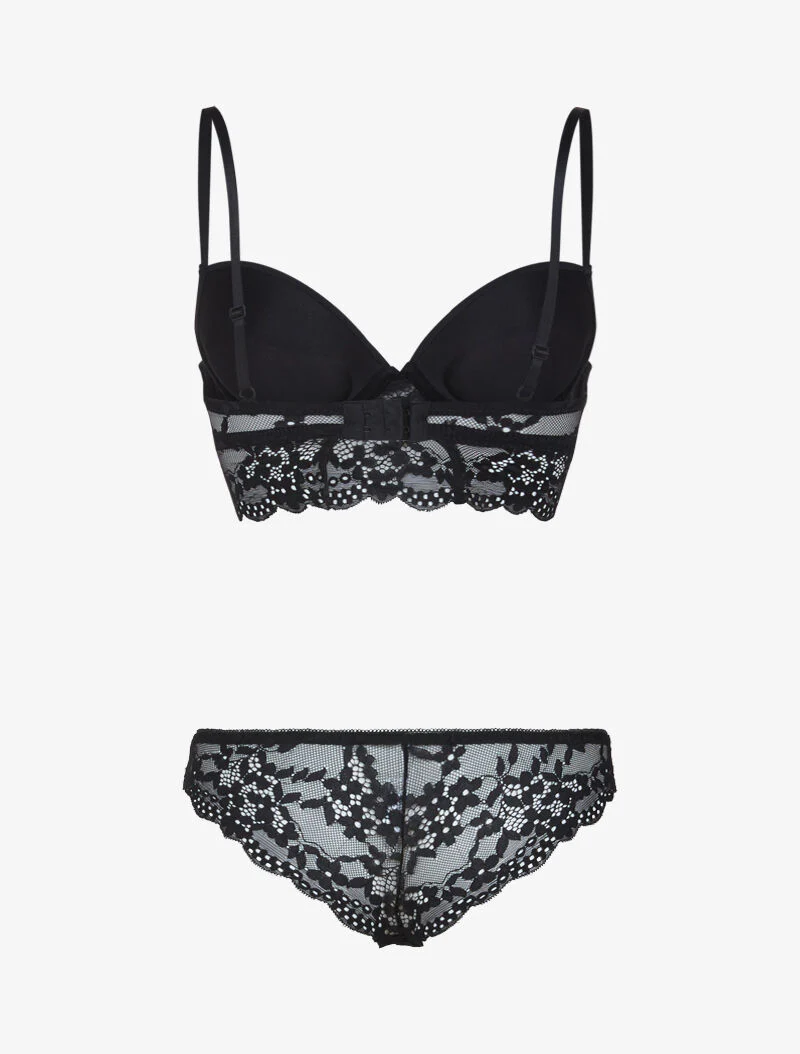 Ensemble bustier bi matière - noir - Image 2